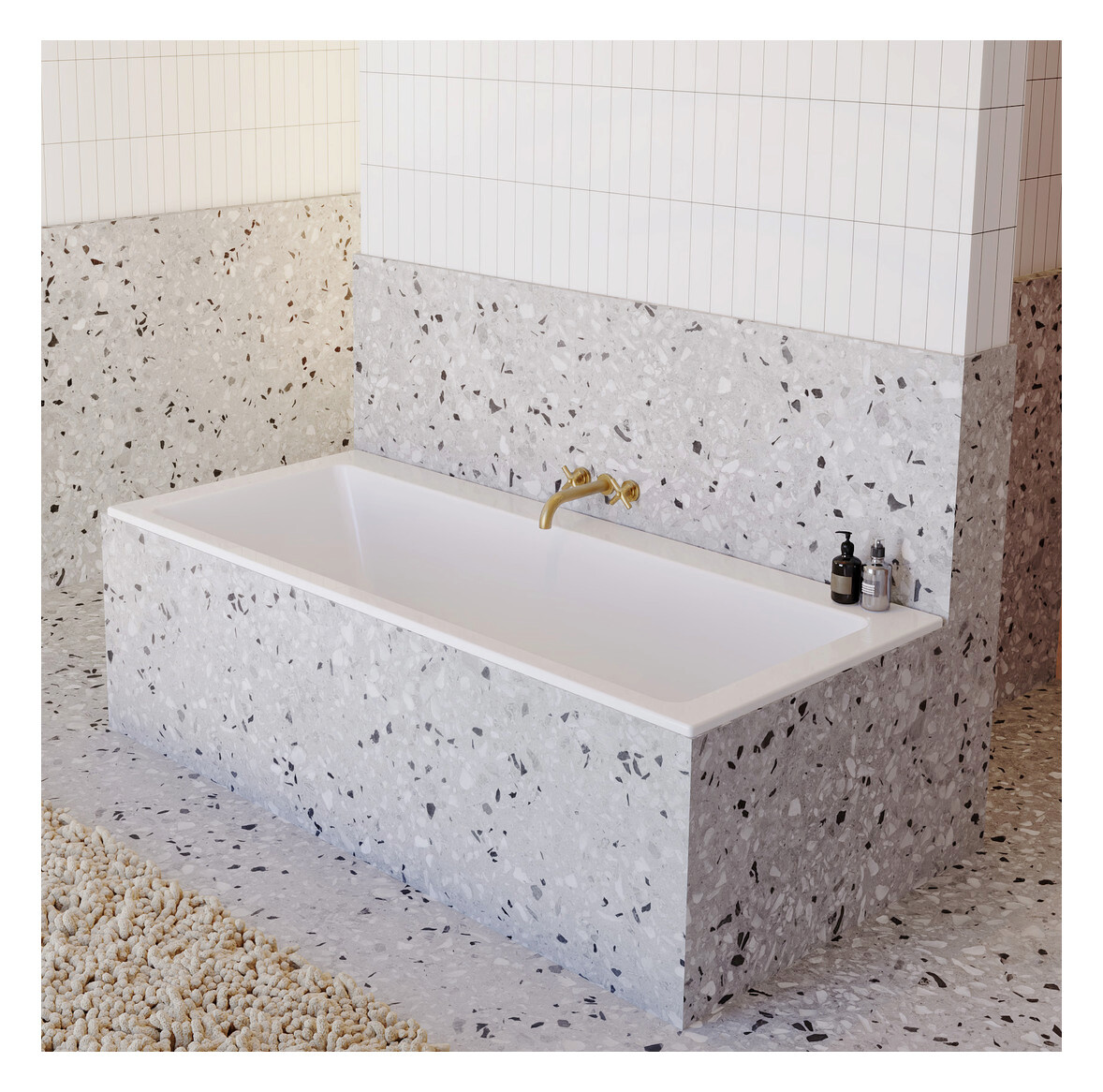 Riho Lusso Wall Rechteck-badewanne, Einbau, 2-sitzer,
