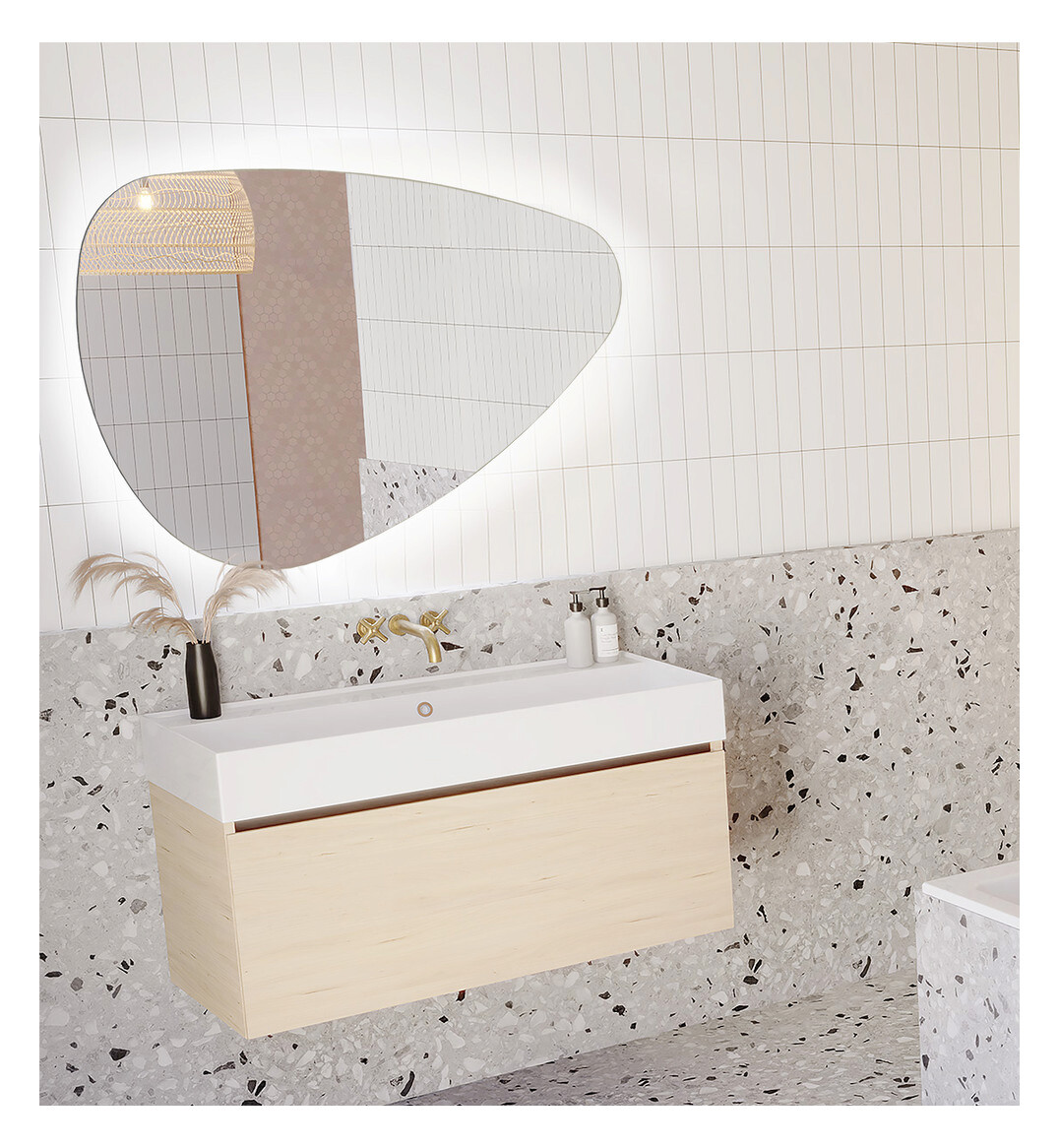 Riho Pebble Spiegel Mit Sensor, Spiegelheizung, 1000x667mm,