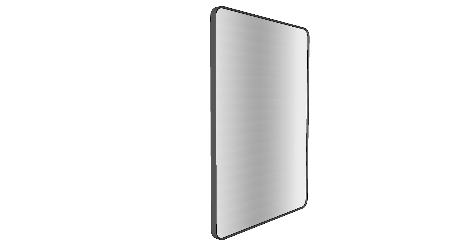 Riho Shield Spiegel Rechteckig, Mit Sensor, Schwarzer Rand,
