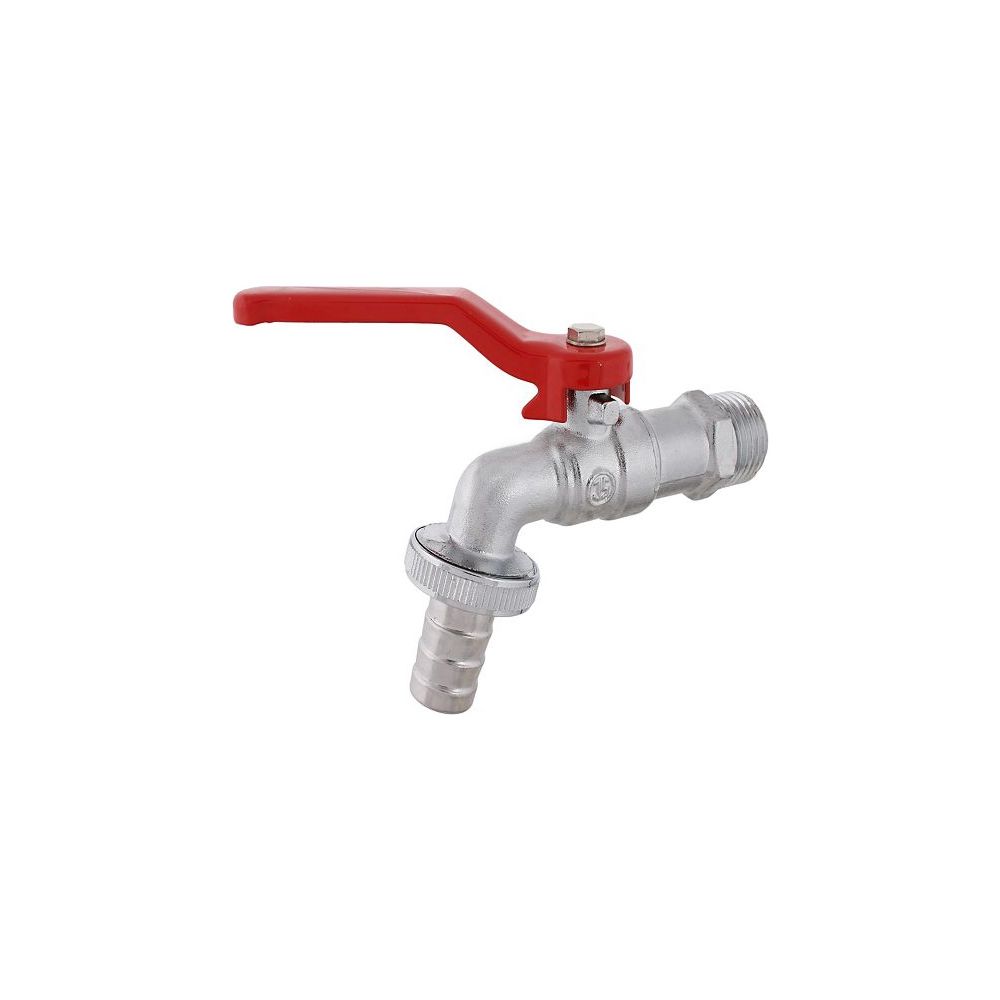 Schlösser Kugel-auslaufhahn, Leicht, Dn 20, 3/4", Hebelgriff Rot, Matt Verchromt