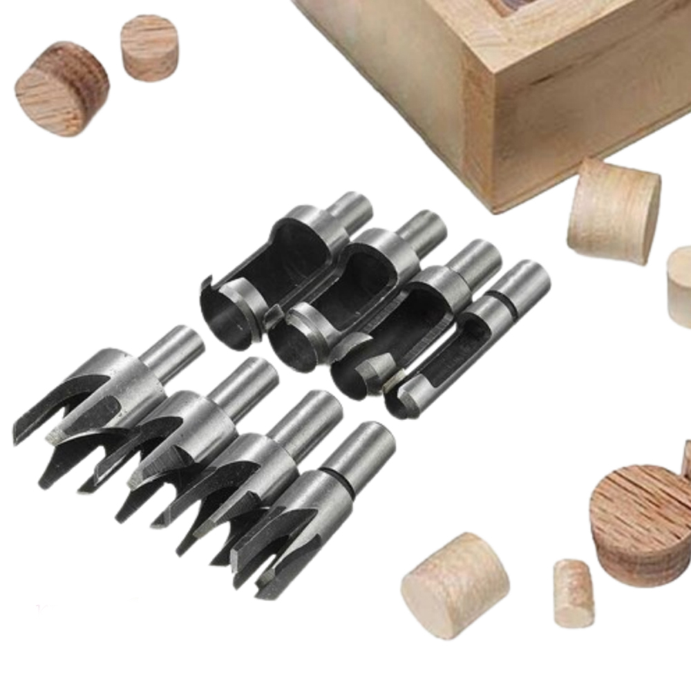 8-teiliges Set Hss-holzdübelbohrer, Holzdübelschneider, Holzschneidwerkzeug, Holzdübelbohrer 6 Mm/10 Mm/13 Mm/16 Mm, Kleiner Holzbohrer Für Bohrmaschinen – Keyoung