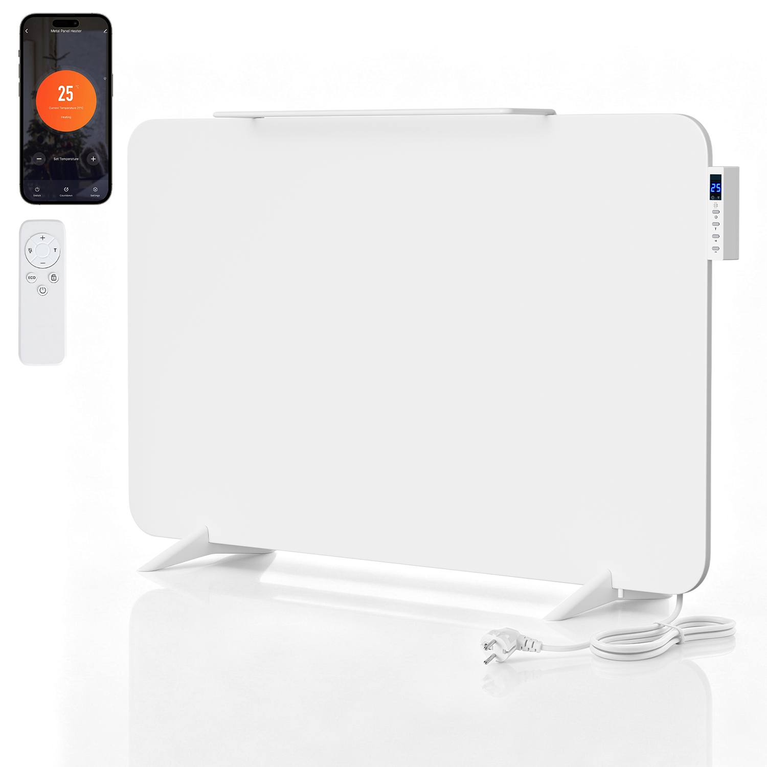 Tolletour Heizpaneel 800w Weiß Infrarotheizung Wlan Thermostat Handtuchtrockner Wandheizung Bad