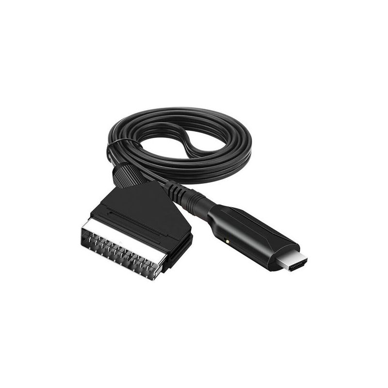 Scart-zu-hdmi-konverterkabel (1080p), 1 M, Mit Vergoldeten Anschlüssen. Für Fernseher, Konsolen Und Set-top-boxen. Plug & Play.