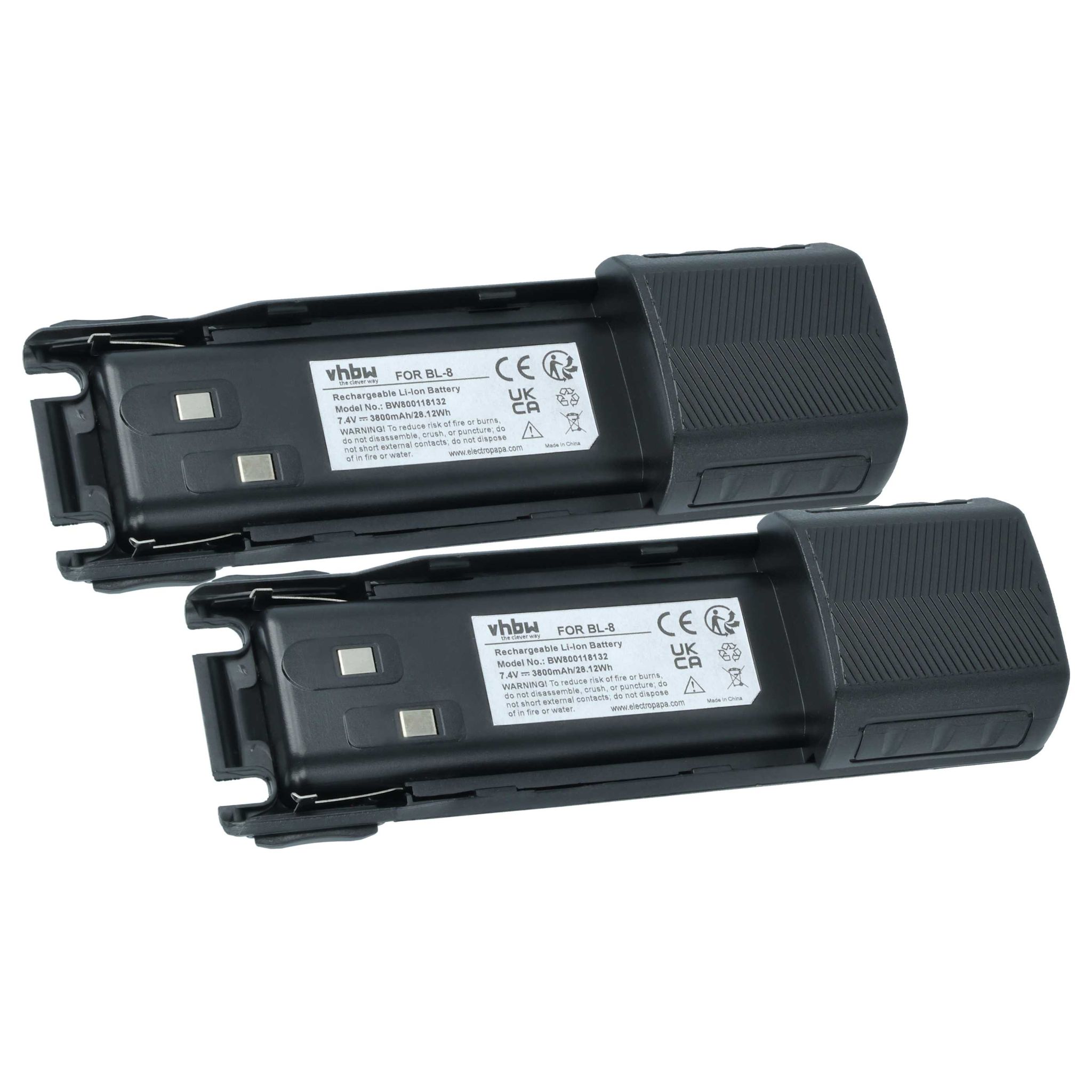 Vhbw 2x Akku Kompatibel Mit Baofeng Uv-q5 Funkgerät, Walkie Talkie (3800 Mah, 7,4 V, Li-ion)