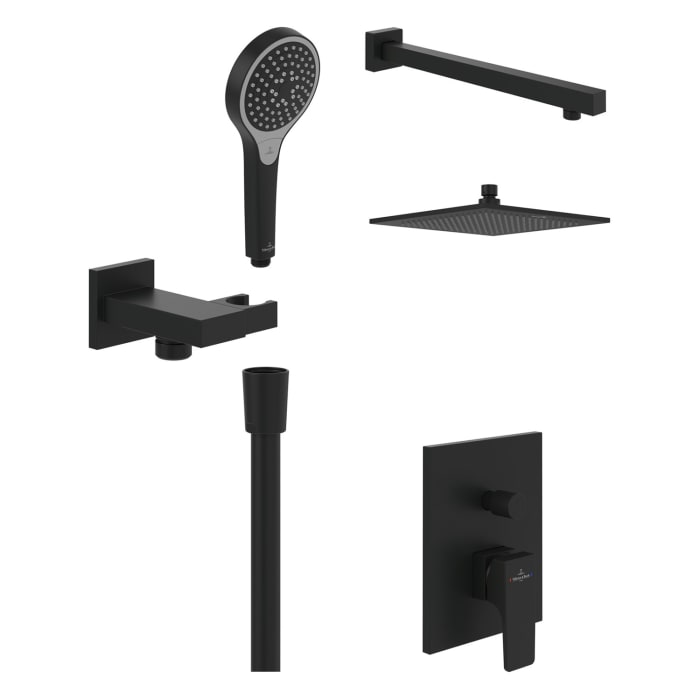Villeroy & Boch Taro Duschsystem Mit Brausehalter, Handbrause Und Up-einhebel-armatur