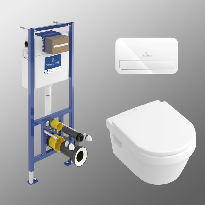 Villeroy & Boch Architectura Wc-set Direct Flush, Mit Vorwandelement Und Betätigungsplatte