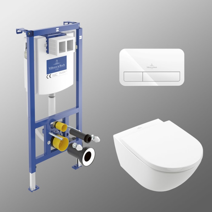 Villeroy & Boch Subway 3.0 Wc-set Mit Vorwandelement Und Betätigungsplatte