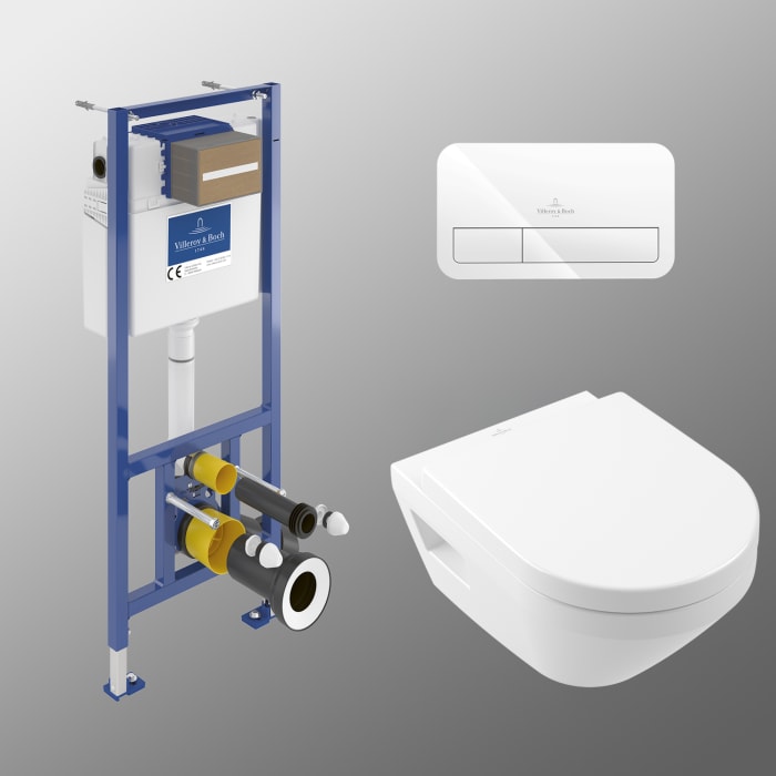 Villeroy & Boch Architectura Wc-set Twistflush, Mit Vorwandelement Und Betätigungsplatte