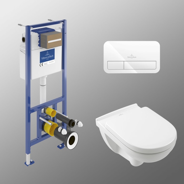 Villeroy & Boch O.novo Wc-set Mit Vorwandelement Und Betätigungsplatte