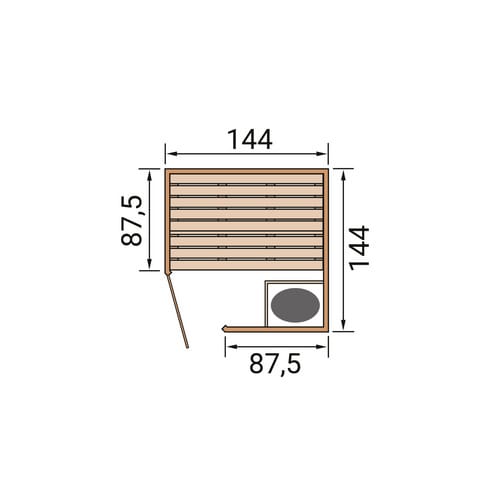 Weka Massivholz-Elementsauna Laukkala 1 Sparset 4,5 kW BioS Saunaleuchtenset
