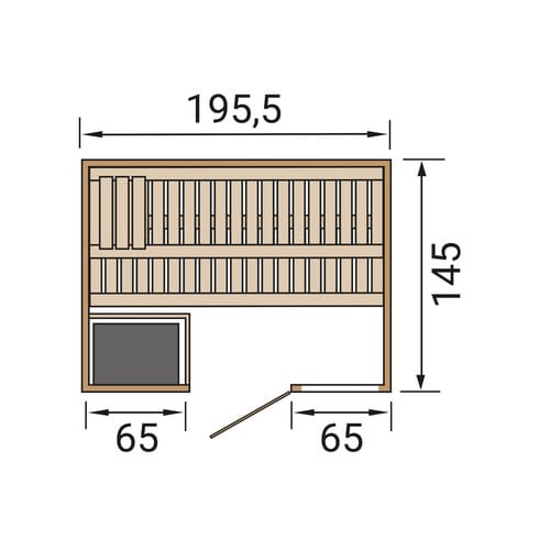 Weka Massivholzsauna Bergen 1 Sparset 5,4 kW Kompakt Glastür/Fenster