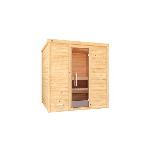 Weka Massivholzsauna Bergen 2 Sparset 7,5 kW BioS Glastür