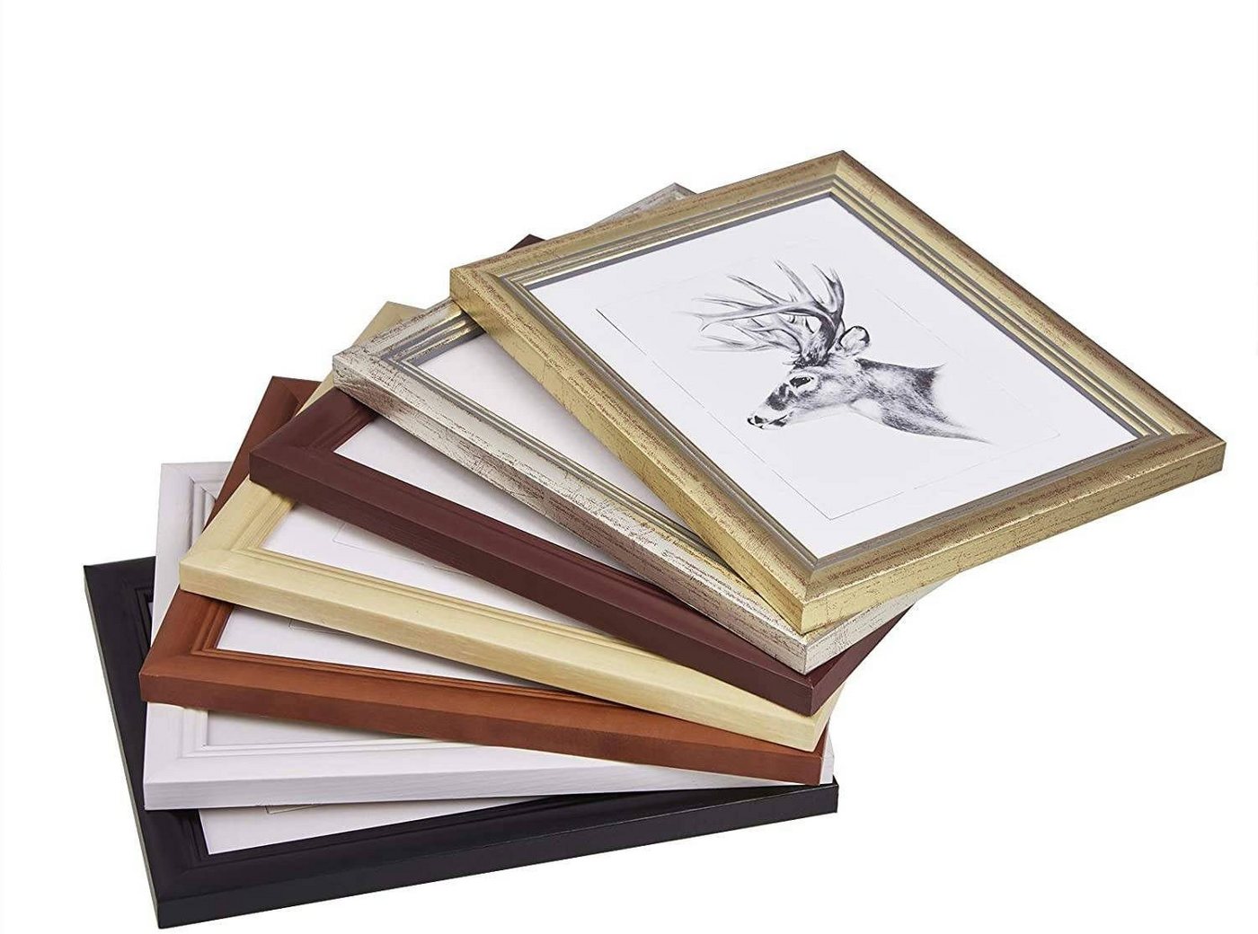 3er Set 20x25cm Bilderrahmen Artos Stil Holz Rahmen Fotogalerie Glasscheibe, Schwarz - Woltu Bild 2