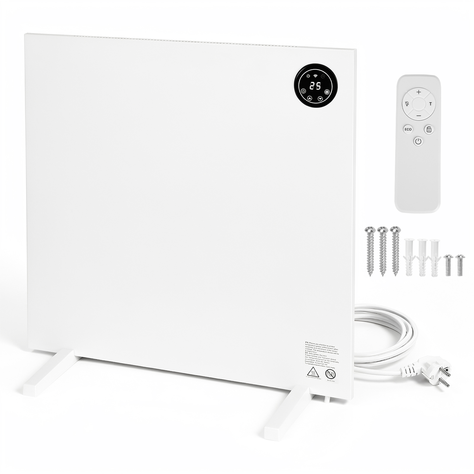 Jiubiaz Infrarotheizung 400w, Elektroheizung Mit Wlan App, Thermostat, Fernbedienung, Wand- Und Standheizung, Weiß