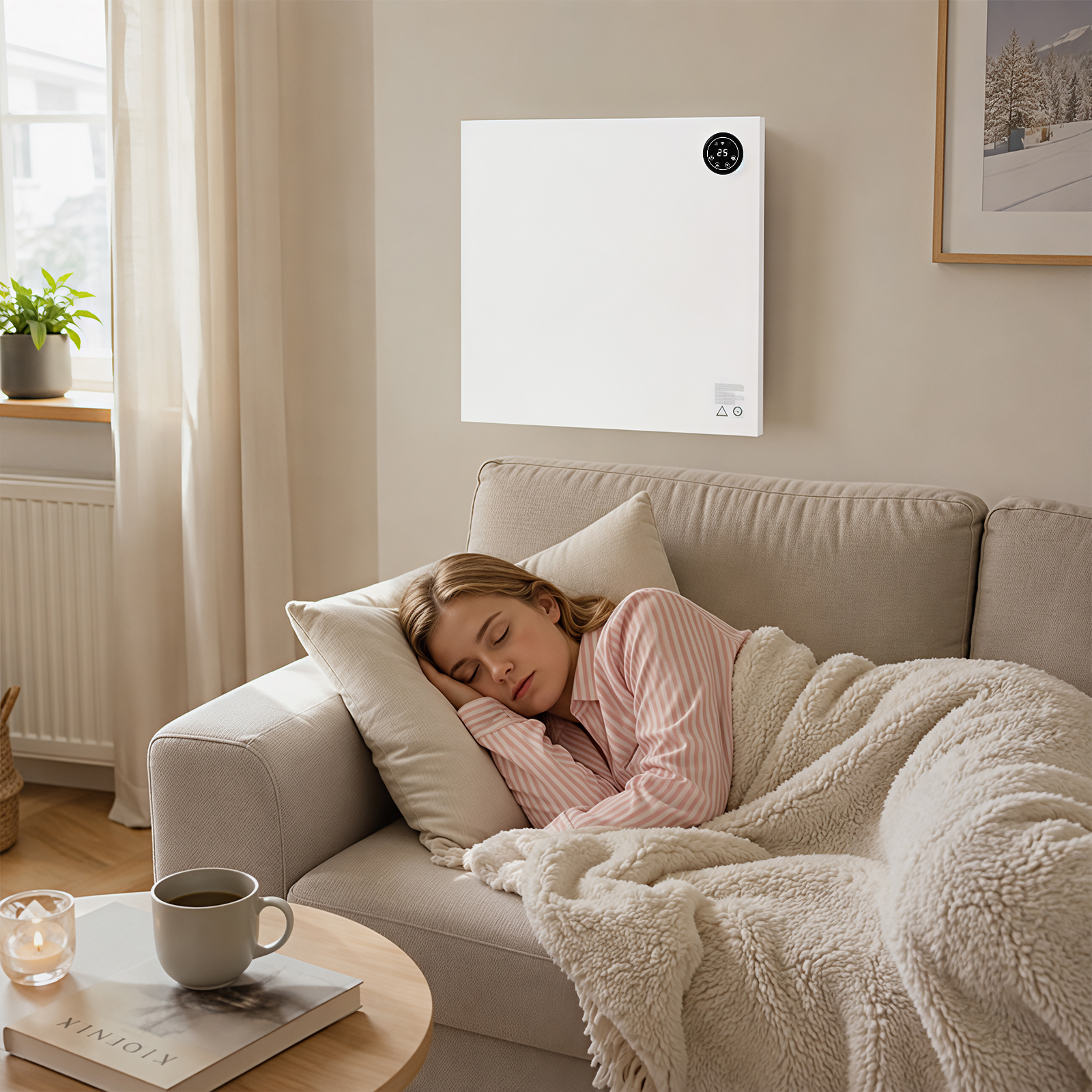 Jiubiaz 400w Infrarot- Und Konvektionsheizung, Heizpaneel Mit Wlan, Timer, Eco-modus, Kindersicherung, Wand Oder Stand