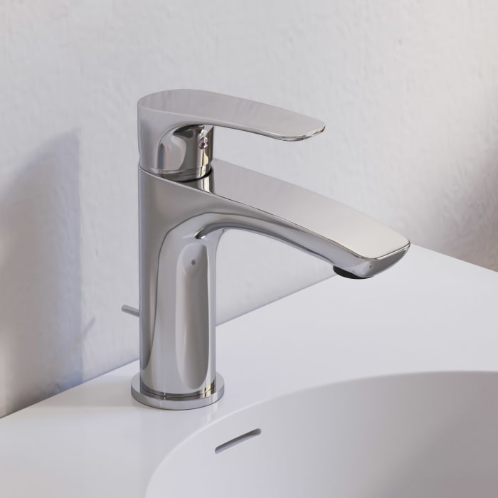 Kronenbach Rivara Waschtisch-einhebelmischer Xl Mit Zugstangen-ablaufgarnitur 1 1/4, Wassersparend