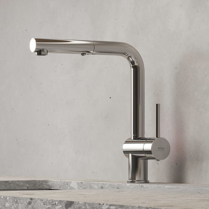 Kronenbach Lima Style Einhebel Küchenarmatur Mit Schwenkbarem Auslauf, Herausziehbare Handbrause Mit 2 Strahlarten