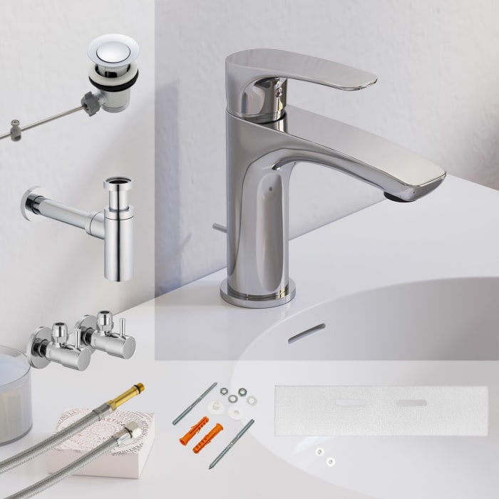 Kronenbach Rivara Montage- Und Armaturenset Xl Für Waschtisch