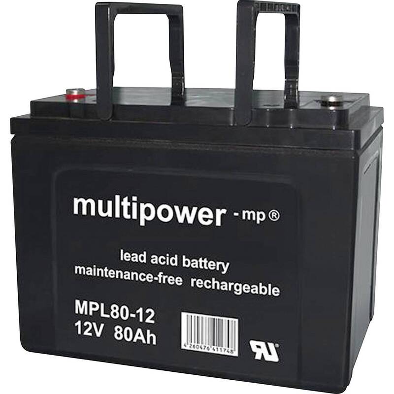 [gebraucht] B-ware Multipower Bleiakku 12v 80ah Agm Wartungsfrei M6-schraubanschluss 260x207x170mm
