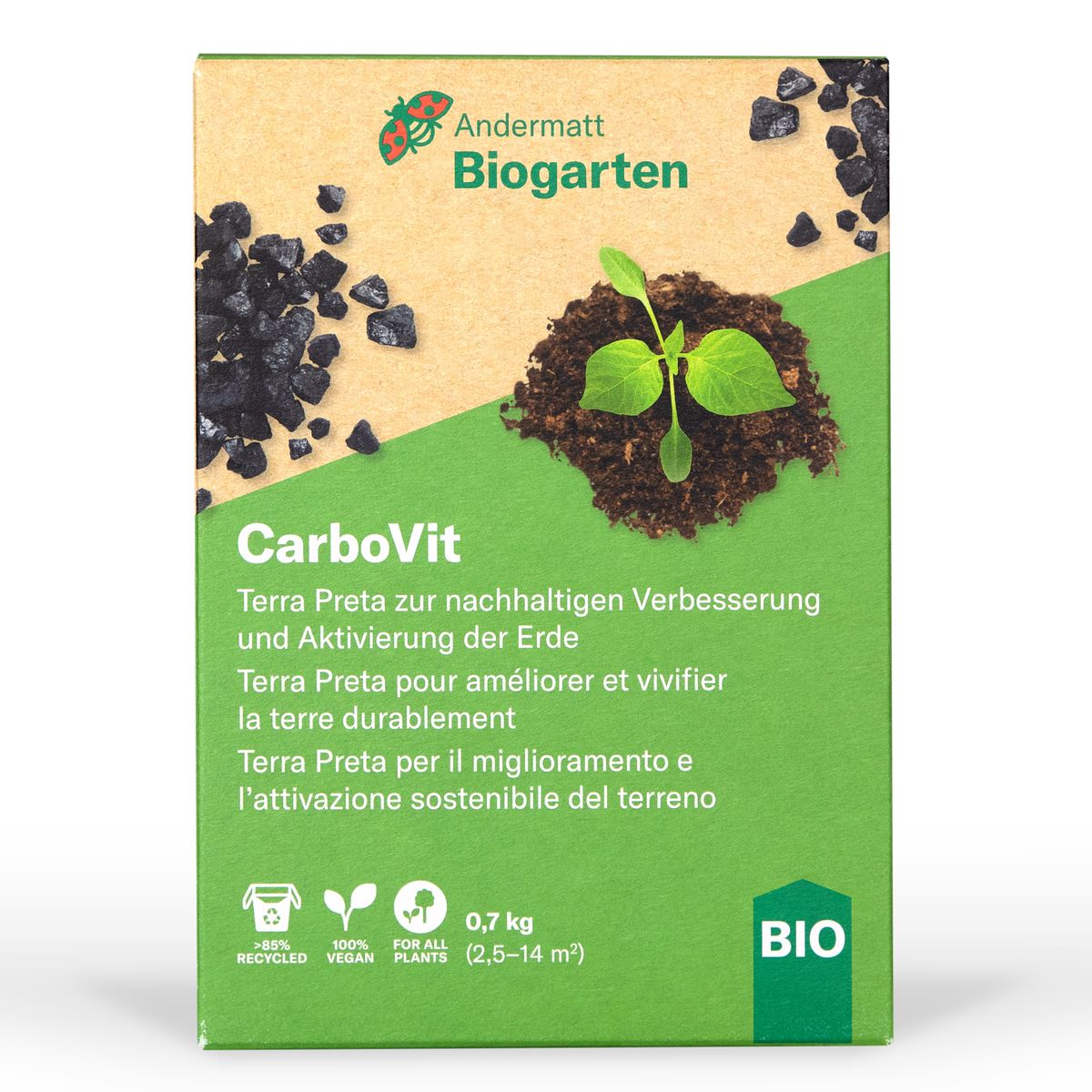 Andermatt Biogarten Carbovit Feststoffdünger Mit Terra Preta - 700 G