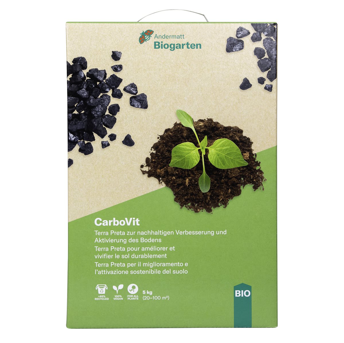 Andermatt Biogarten Carbovit Feststoffdünger Mit Terra Preta - 5 Kg