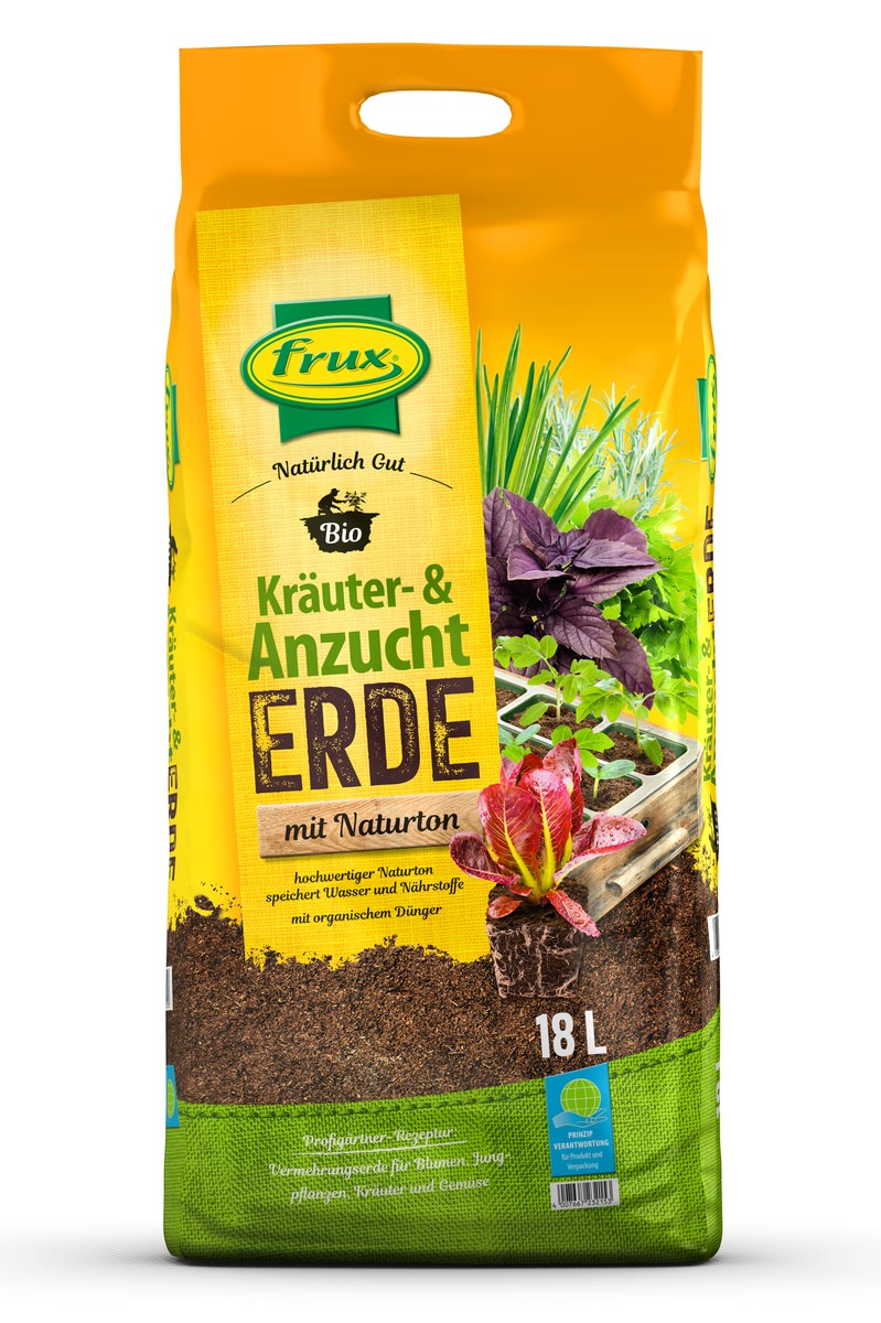 Frux® Pro Bio Kräuter- & Anzuchterde Mit Naturton Natürlich Gut - 18 Liter
