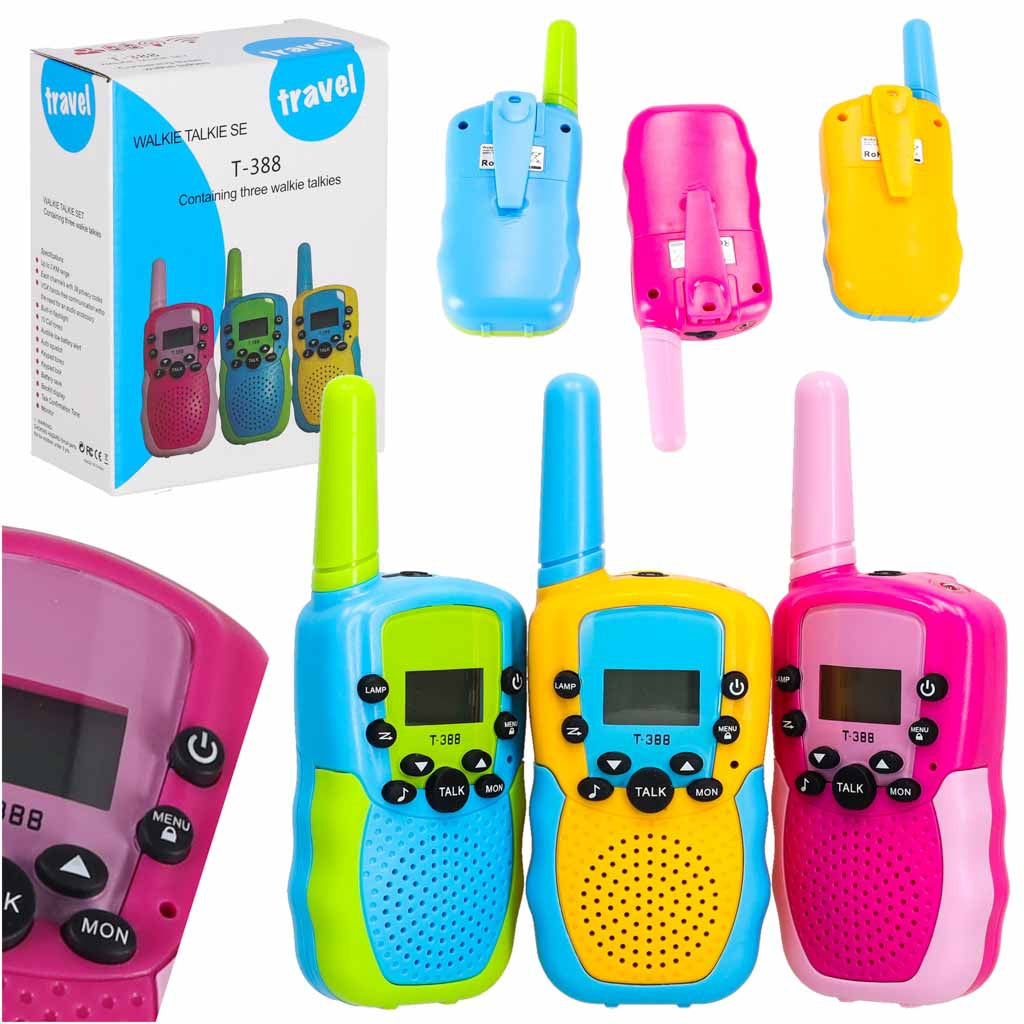 Kinder-walkie-talkies, 3er-set, 3 Km Reichweite, 8 Kanäle