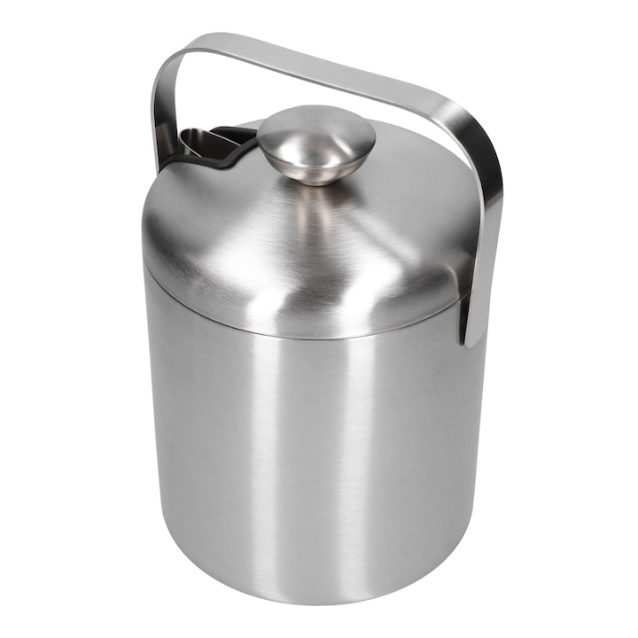 Eisbehälter 1,3 L, Eiswürfelbehälter Und Zange, Edelstahl