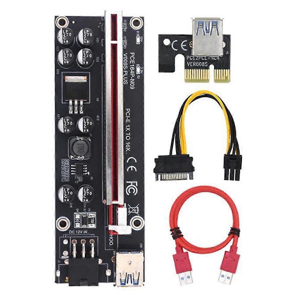 Ver009s Plus Pci-e-riser-karte, Pci 1 X Bis 16 X Usb 3.0, 6-poliger Sata-kabelanschluss Für Videografiken