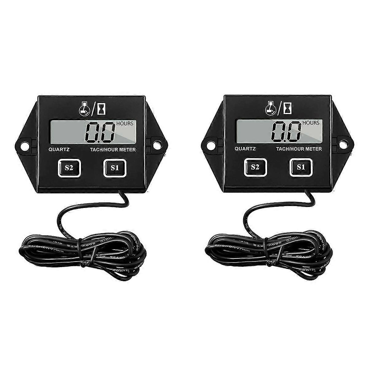 2 Stück Benzinmotor Drehzahlmesser Timer Austauschbare Batterie Wasserdicht 2 4s Induktions-digitalanzeige