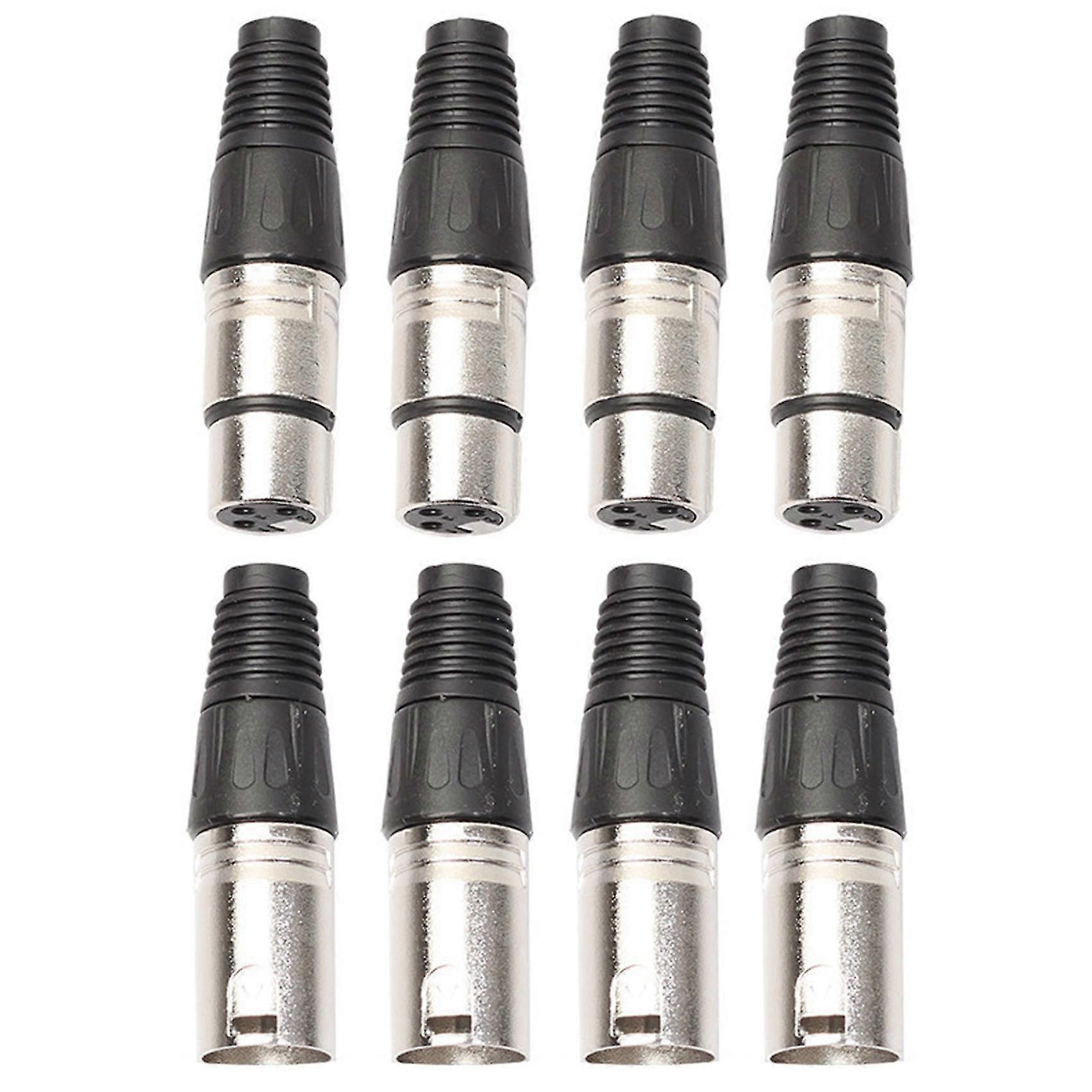8 Stück 4 Stecker 4 Buchse Xlr 3-poliger Stecker Mikrofon Audiokabel Drahtverbinder