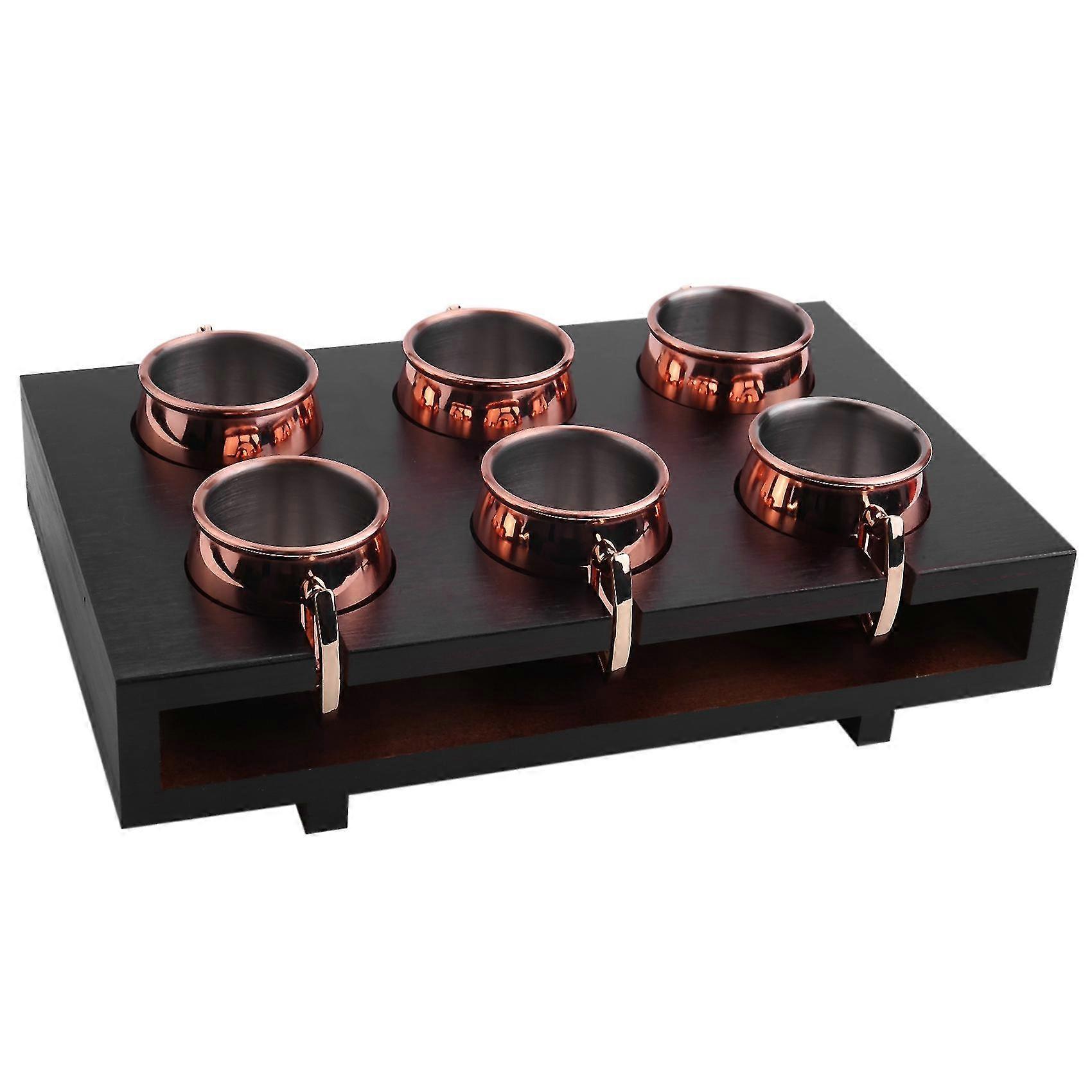 7 Stück/set 60 Ml Mini-mule-becher, Plattiert, Weniger Stahl, Mit H-gläsern B