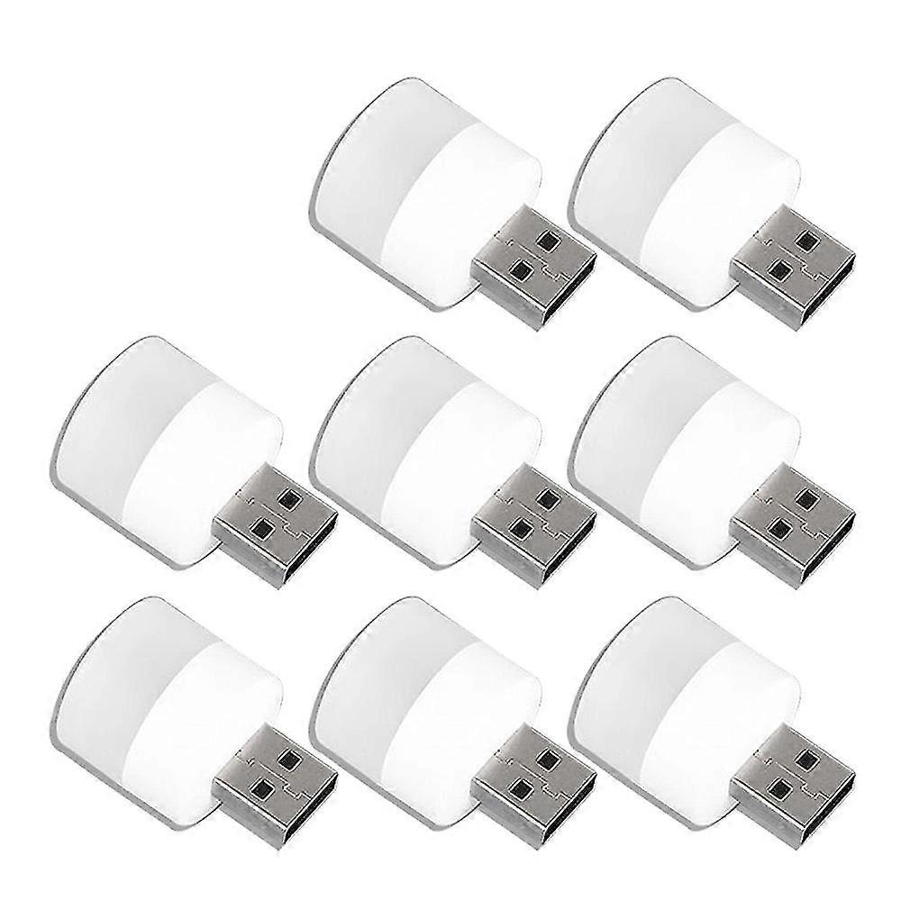 8 Stück Mini-usb-led-nachtlichtbirne Für Schlafzimmer, Badezimmer, Kinderzimmer, Flur, Küche, Lichter (heißes Li