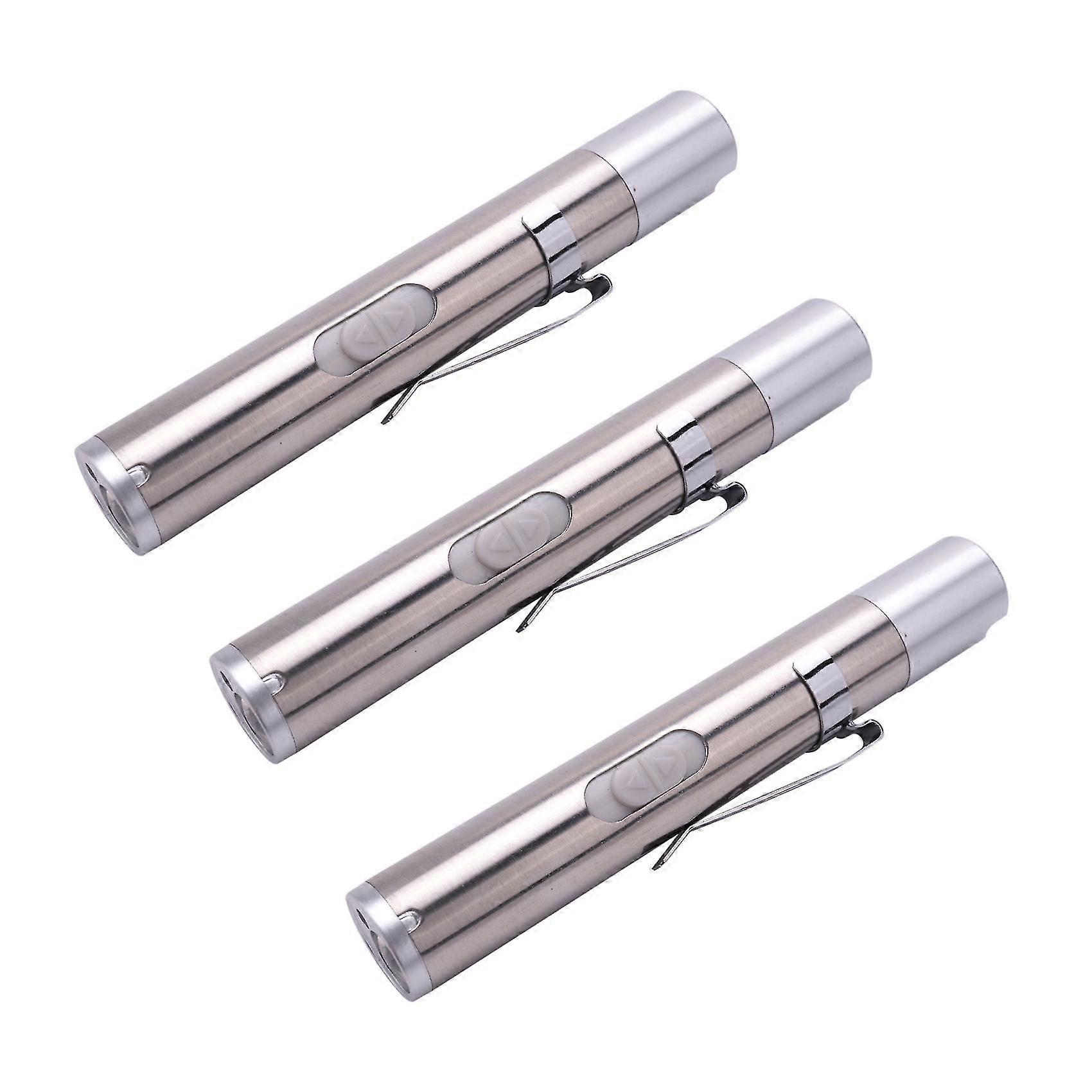3x Usb Wiederaufladbare Led-laser-taschenlampe, Hochwertige, Leistungsstarke Mini-taschenlampe, Stift, Hängendes Design, Fl