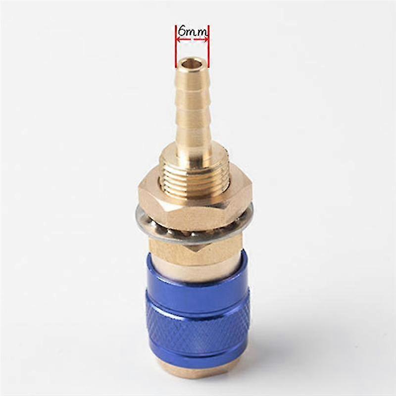 2 Stück 6 Mm Wassergekühlter Gas-wasser-schnellverbinder-adapter Für Mig-wig-schweißbrenner-stecker, Blau + Rot
