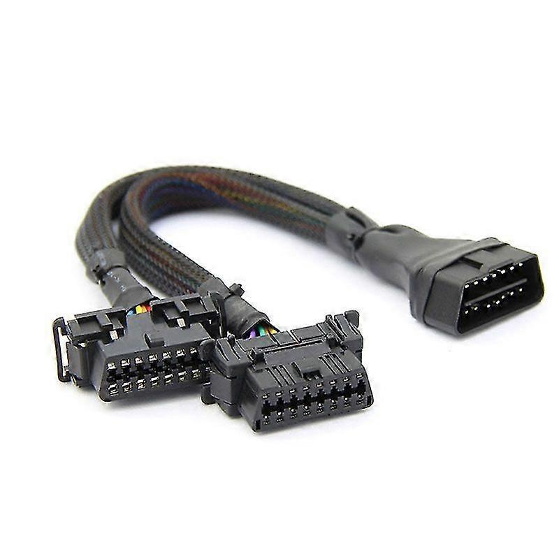 2 In 1 Obd2 Verlängerungskabel Obdii Stecker Auf 2 Buchse Splitter Auto Computer Anschluss Konvertierungsstecker