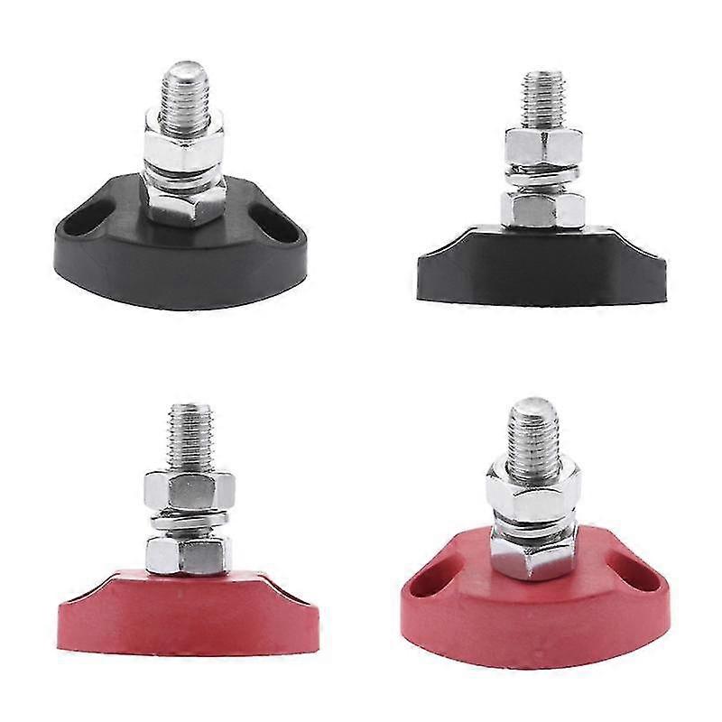 4 Stück Dc 12 V Sammelschienenklemmenblock – 1/4 Zoll 6 Mm Positiv Isolierter Einzelbolzen-strom- Und Erdungsanschluss