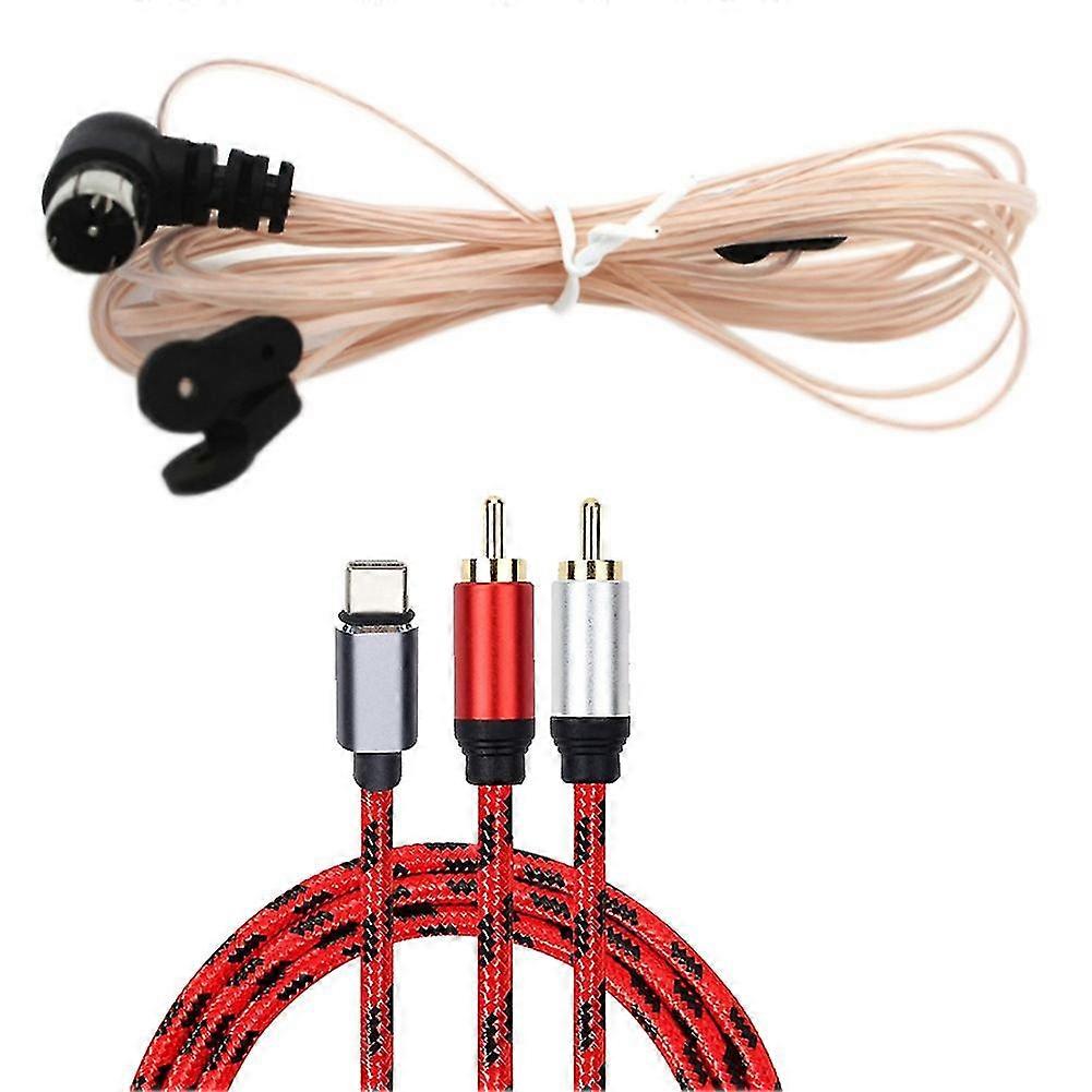 Fm-dipol-innenantenne, Männlicher F-stecker, 75 Ohm, Mit Usb-typ-c-auf-2-rca-audiokabel