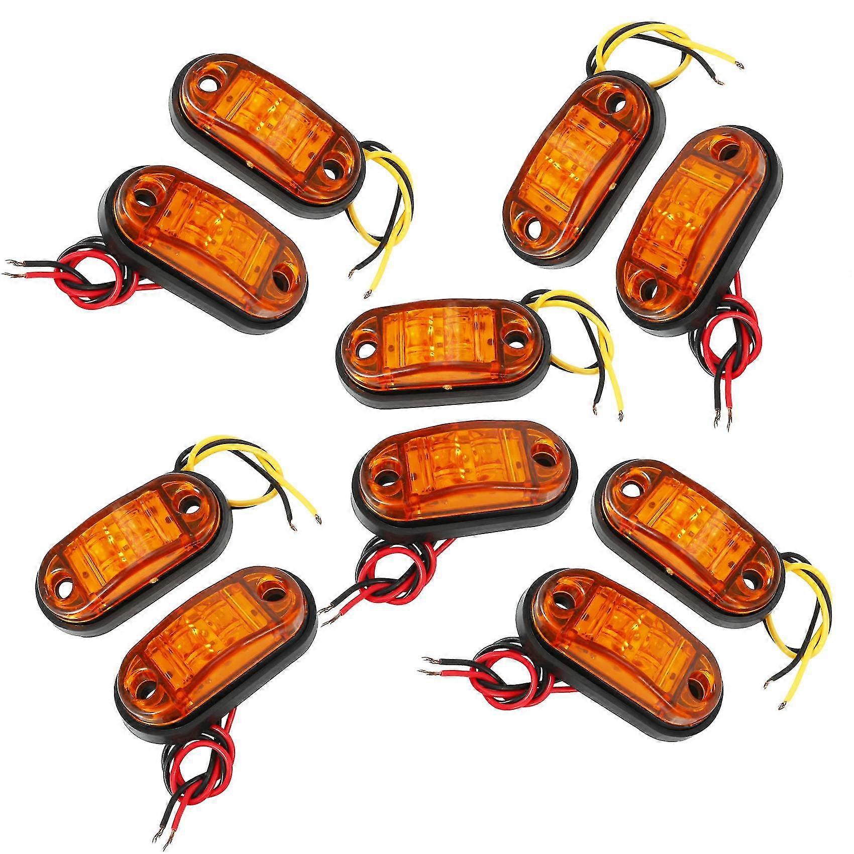 10er-pack Ovale 2-led-bernstein-rücklichter Für Anhänger, Pkw, Lkw