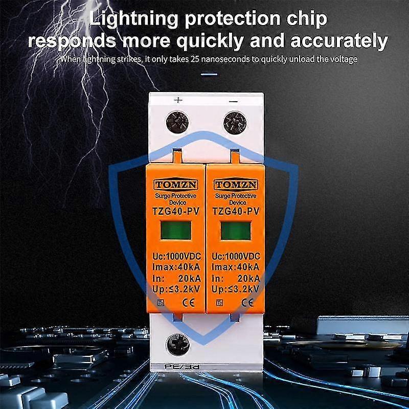 Spd Dc 1000v 20ka-40ka Home Surge Protector Protection Niederspannungs-ableitergerät Surge Protecti