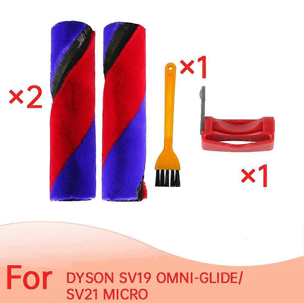 2 Hauptbürsten-set + Schaltersperre Für Sv19 Omni-glide/sv21 Micro Staubsauger, Weiche Samt-doppelwalzenbürste