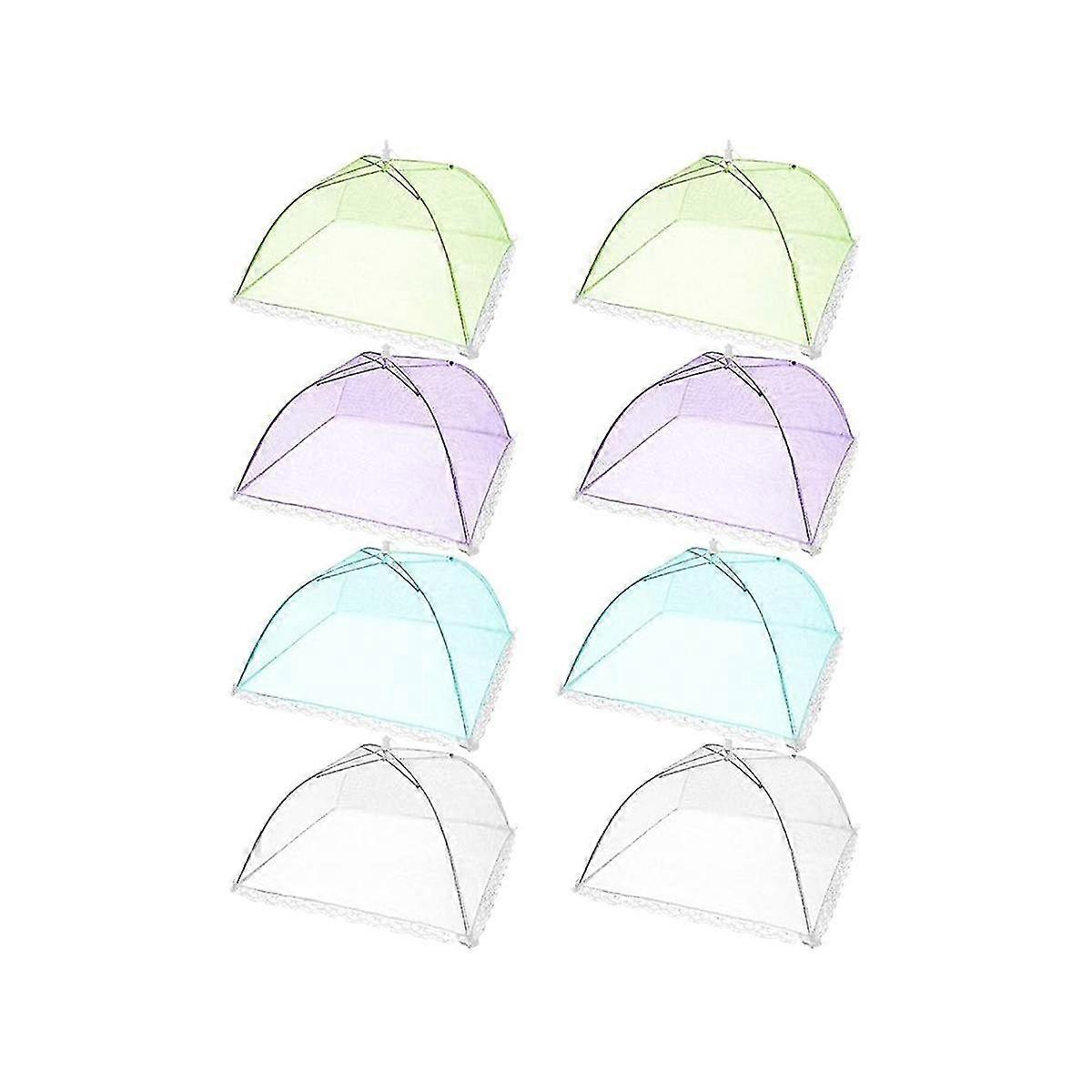 Pop-up-mesh-zeltschirm, 8 Stück, Buntes Lebensmittel-abdeckungsnetz Für Outdoor, Party-picknick, Wiederverwendbar