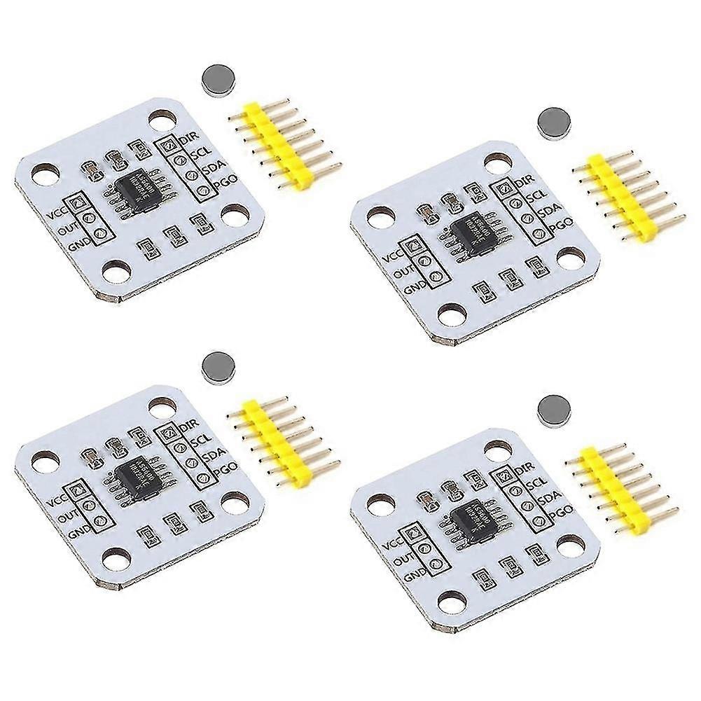 4 Stück As5600 Magnetischer Encoder Magnetischer Induktionswinkelmesssensor-modul 12 Bit Hohe Präzision
