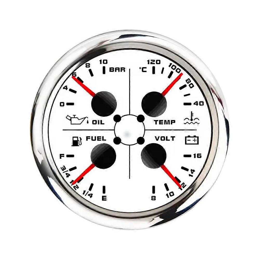 85 Mm 4-in-1-multifunktionsanzeige Mit 0–190 Ohm/240–33 Ohm, Kraftstoffstandsanzeige, Wassertemperatur, Ölpresse, Voltmeter C