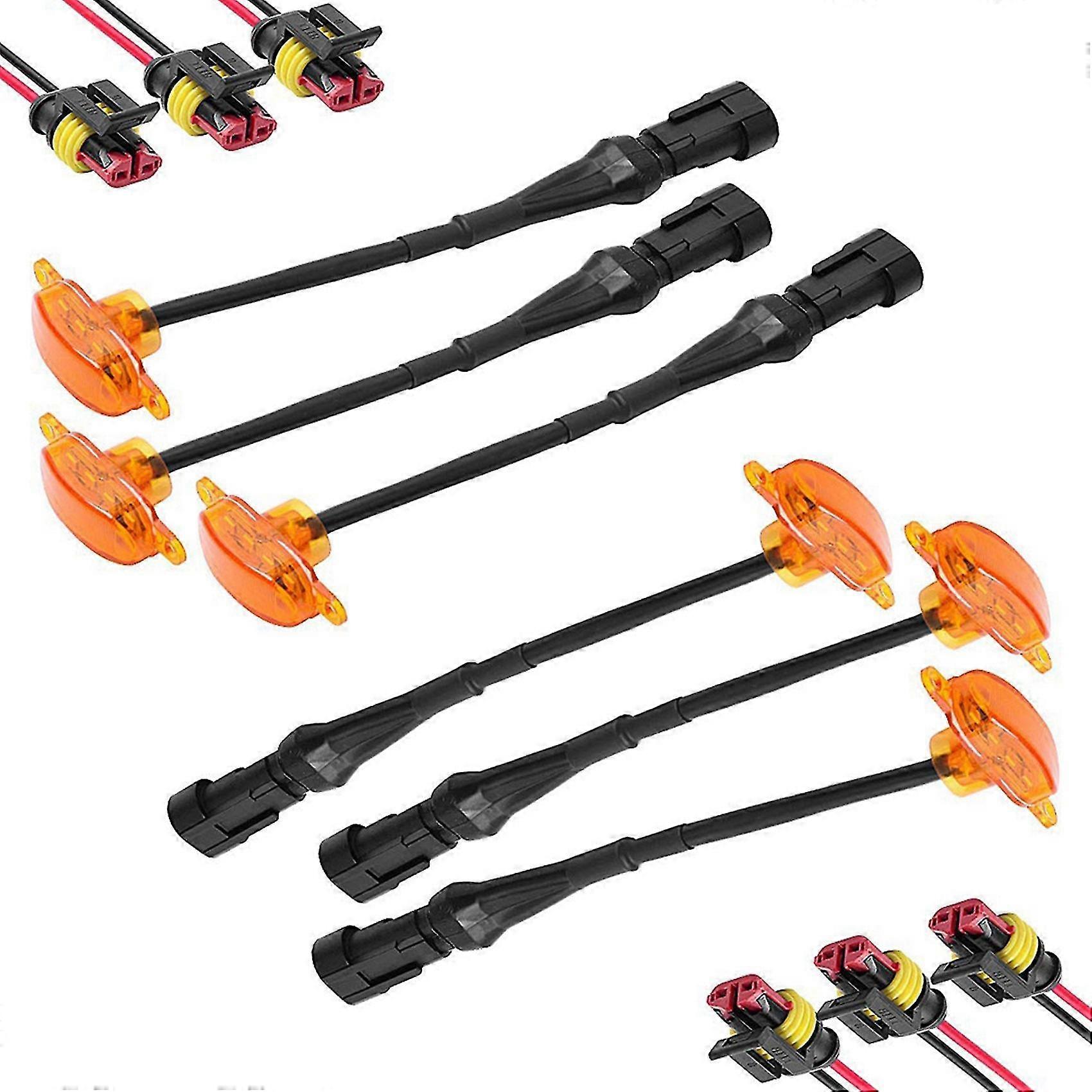 6 Stück Externe Bernsteinfarbene Led-leuchten, Led-kühlergrillleuchten Für F150 F250 2004–2019 Kühlergrill-lauflampe