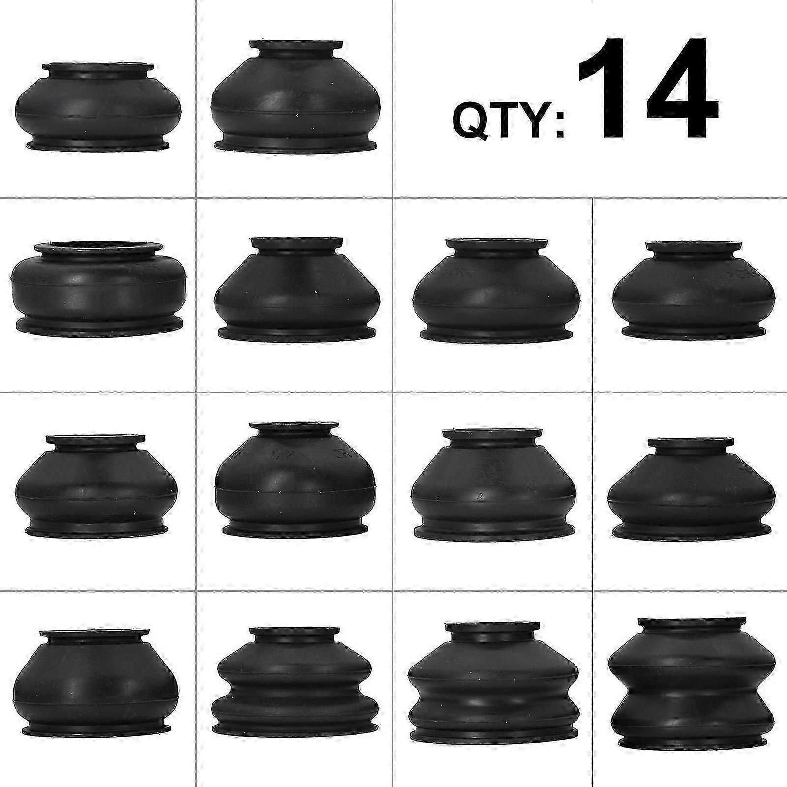 14pc Universal Auto Gummi Staub Boot Kugelgelenk Abdeckung Track Suspension Lenkung Drehen Stange Linkage Ende Ersatz Zubehör