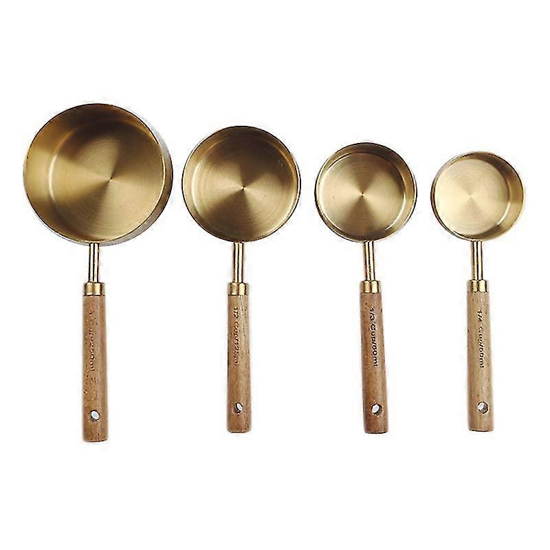Messlöffel-set Mit Holzgriff Und Edelstahl-messlöffel, Backwerkzeug-set, Küchenzubehör