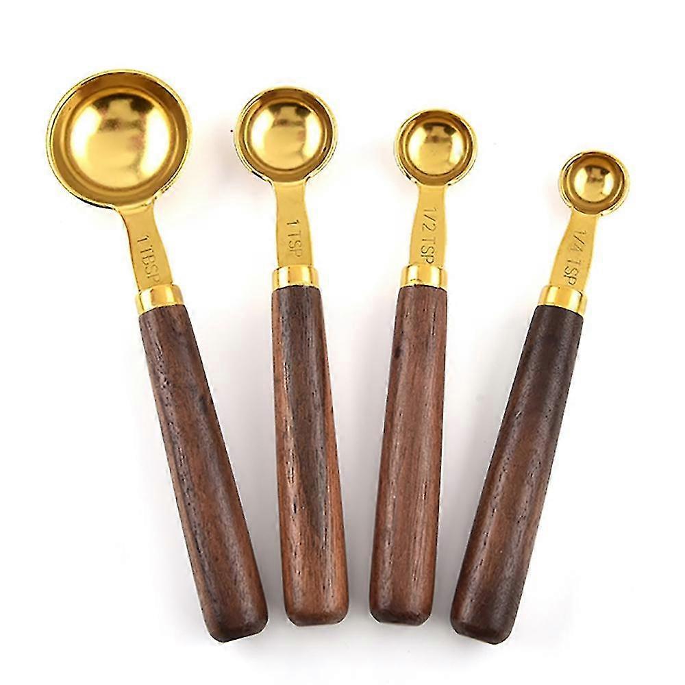 Goldene Messlöffel, Holzgriff, Messlöffel-set, Kaffeeschaufel, Küchenwaage, Backwerkzeug