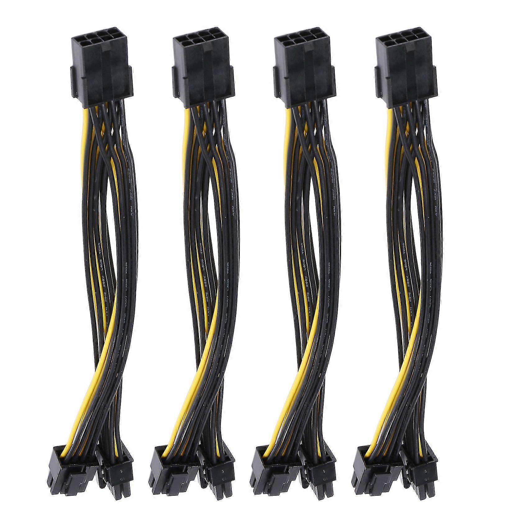 4 Stück 8 Pin Pci Express Auf Dual Pcie 6+2 Pin Pci-e Stromkabel 18awg Für Gpu Netzteil Breakout B