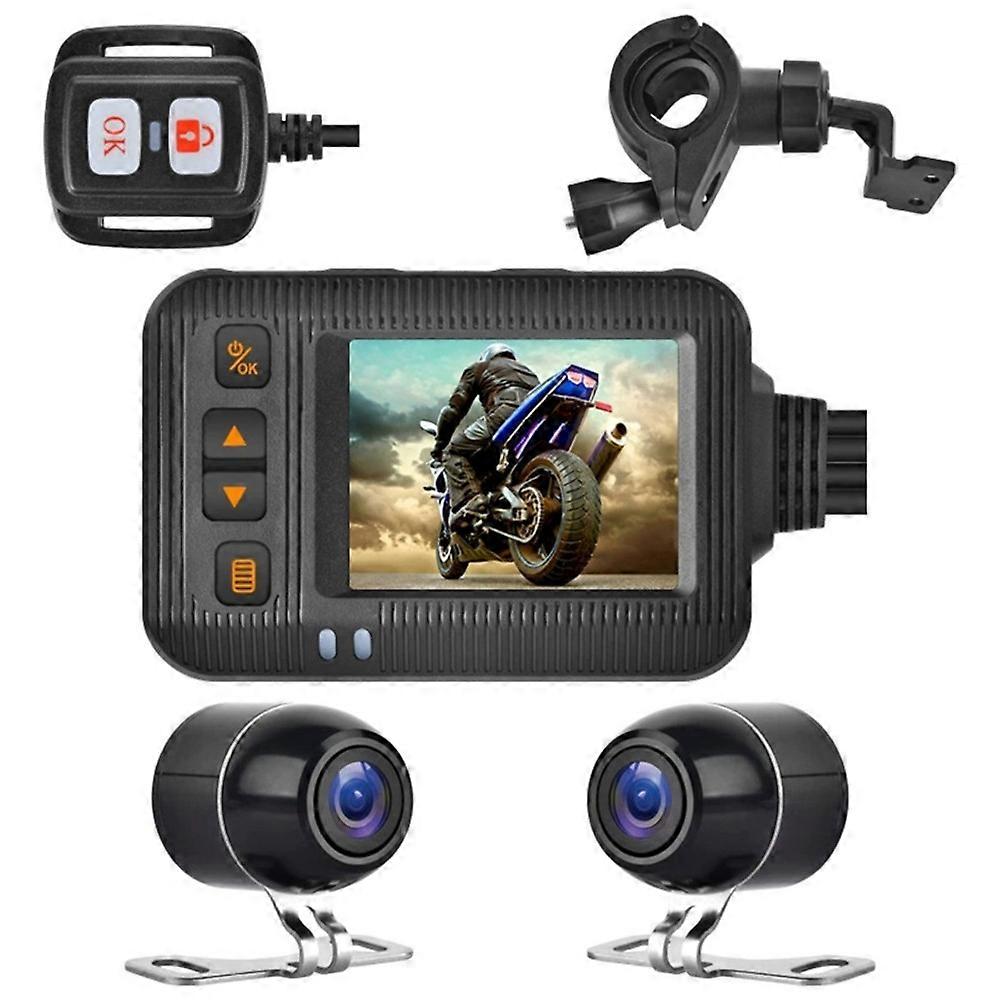 1080p Motorrad-dvr-dash-kamera, Wifi-app, 2-zoll-fahrrekorder Vorne Und Hinten Für Elektromotorräder Und Fahrräder.